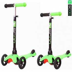 Самокат трехколесный Y-Scoo Mini Glam RT, зеленый (Y-Scoo, 4133rt)